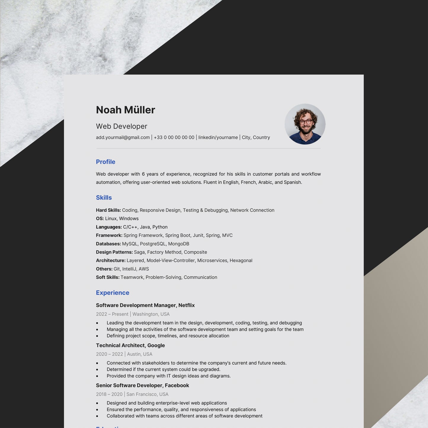IT Resume Design - Picture
