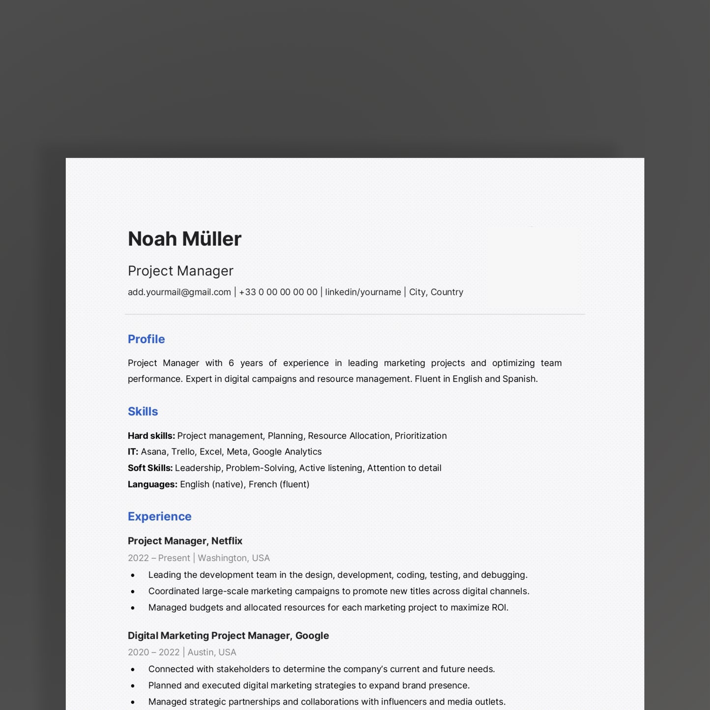 Versatile Resume Template