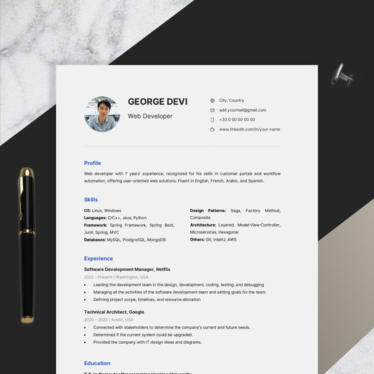 Resume Design - IT roles - Minimalist 11