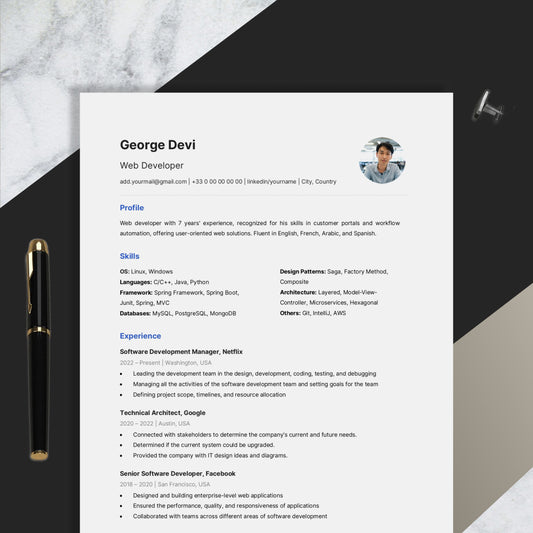 Resume Design - IT roles - Minimalist 15