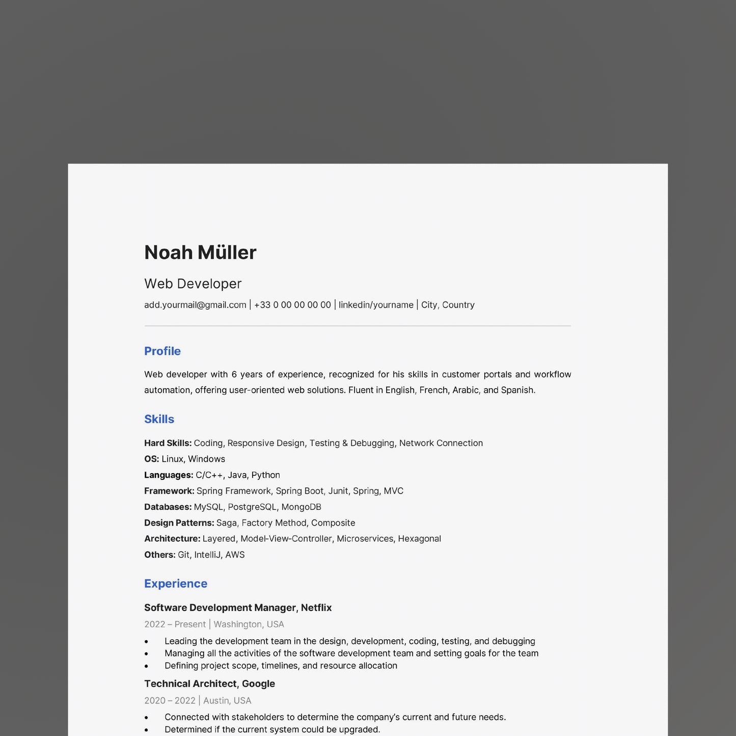 IT Resume Template